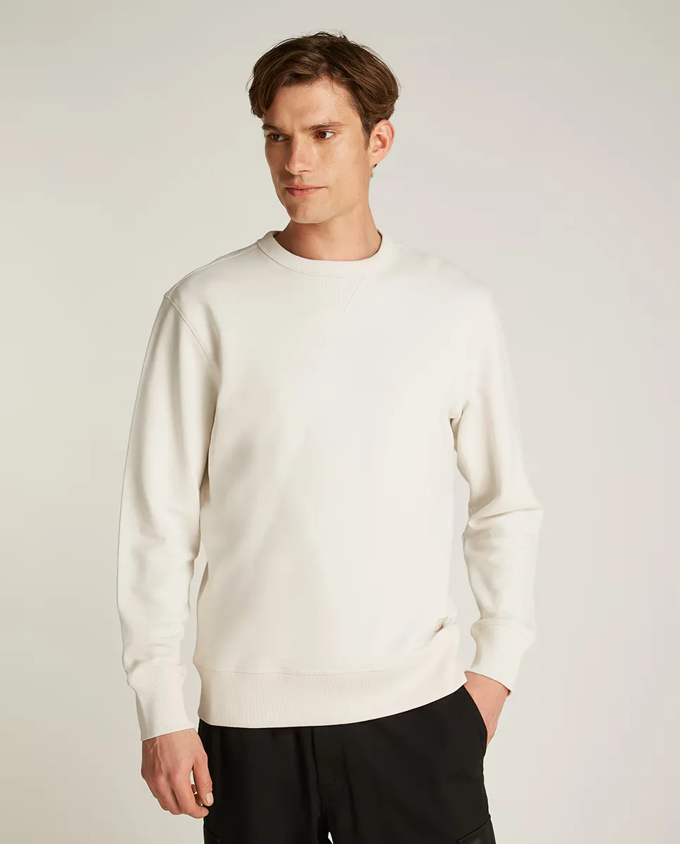 

Мужская толстовка с круглым вырезом и значком Calvin Klein Jeans, белый