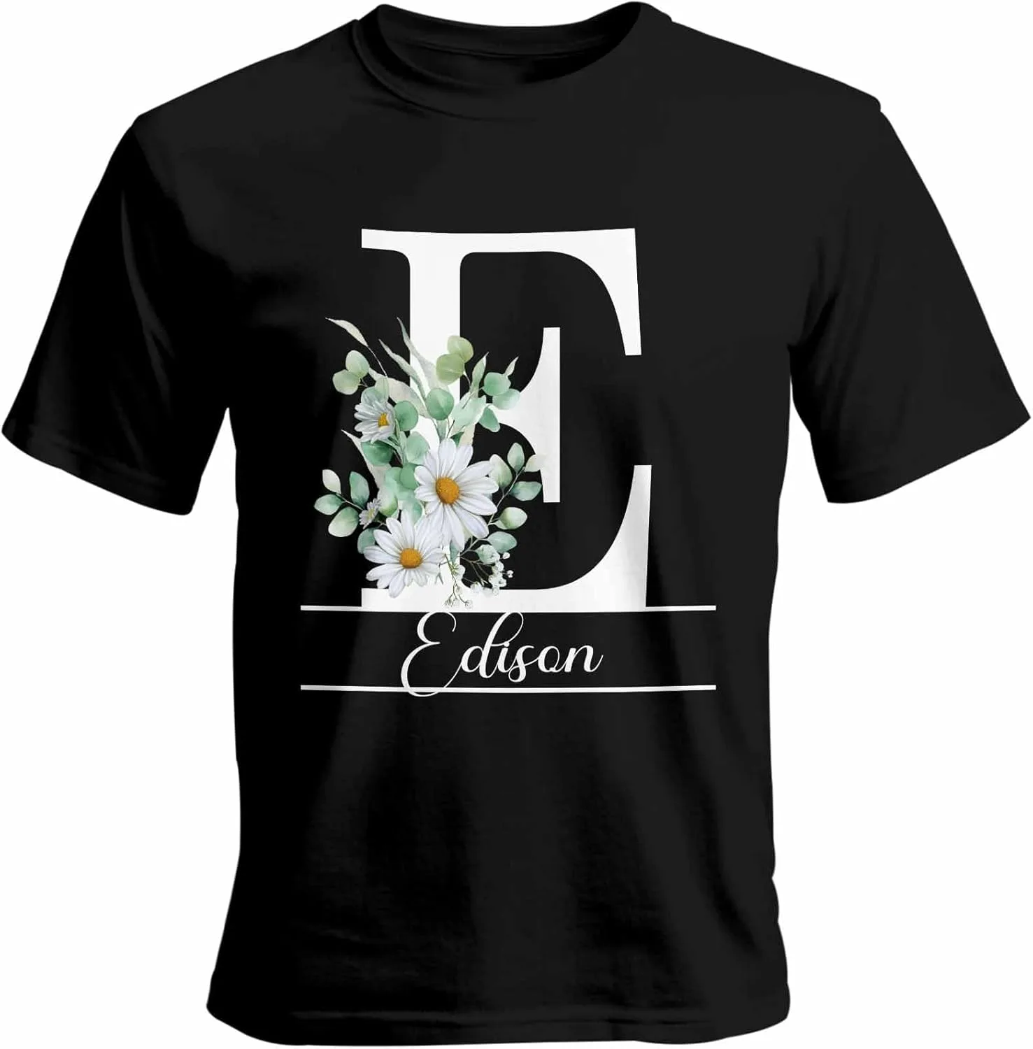 

Футболка с именем или текстом Daisy E, Unisex, Cotton, Round Neck Vaxbryntel