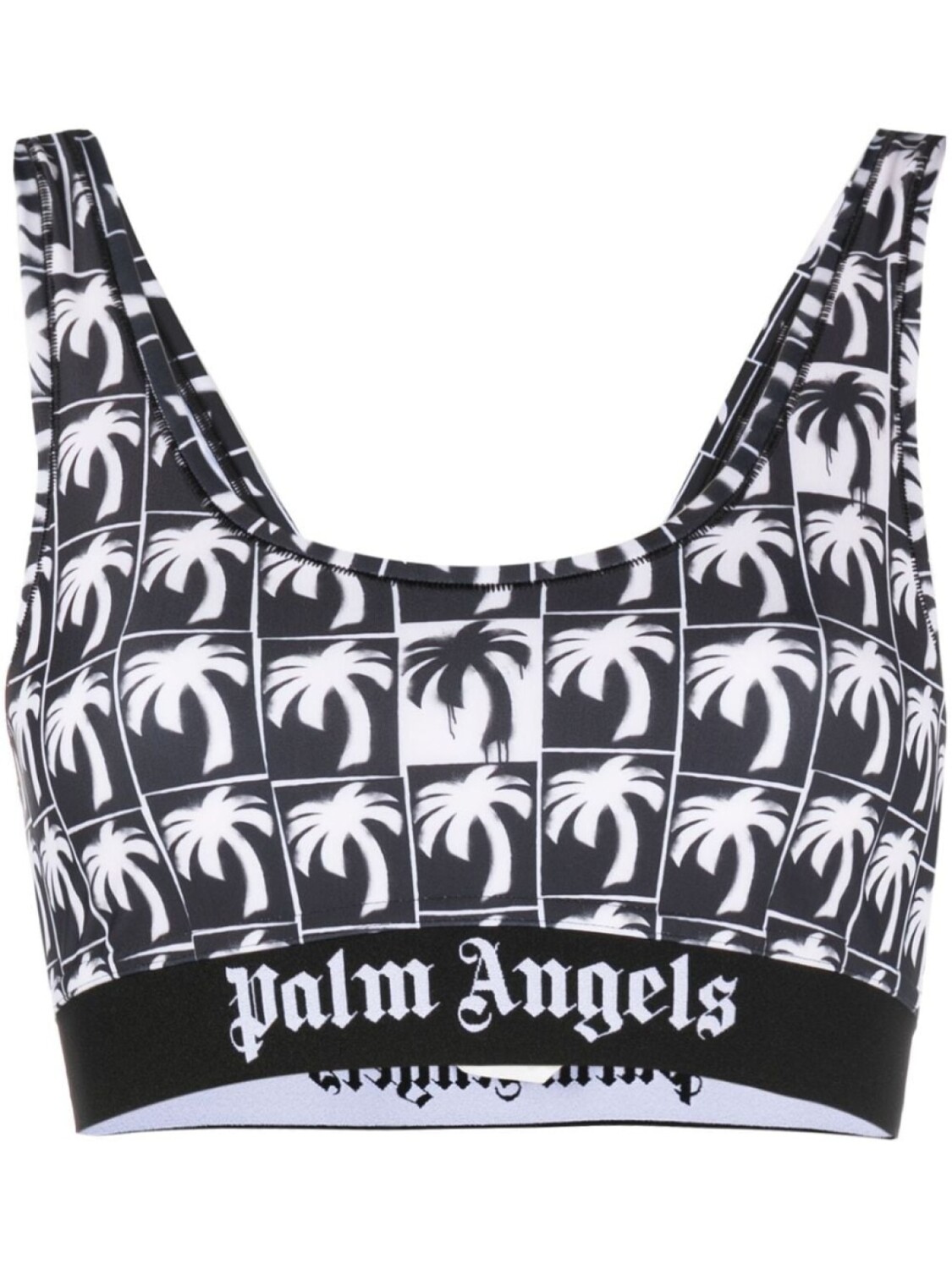 

Palm Angels укороченный топ с принтом, черный