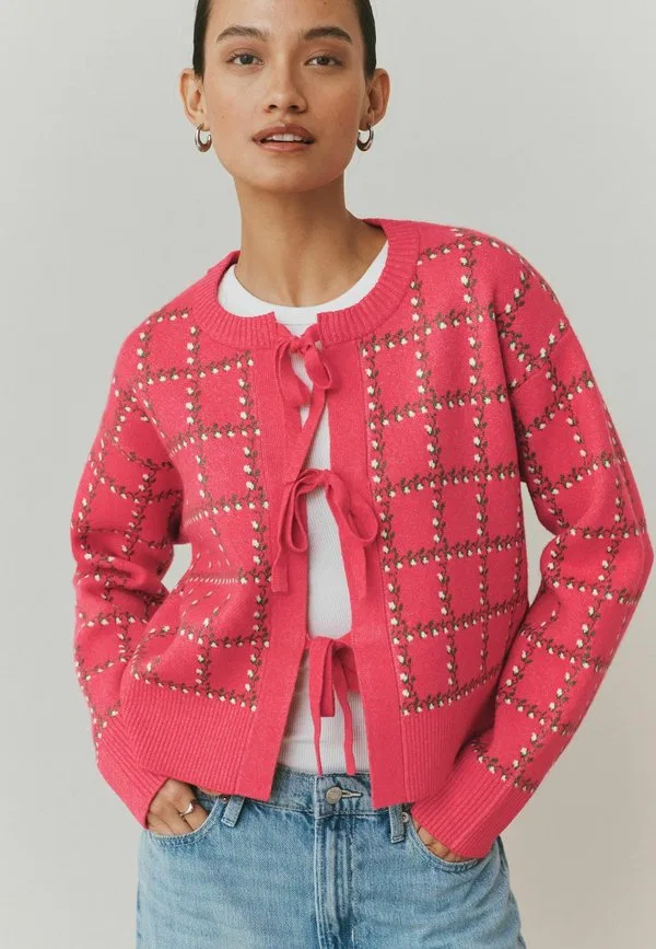 Очень мягкий кардиган спереди Next, Pink Floral Check