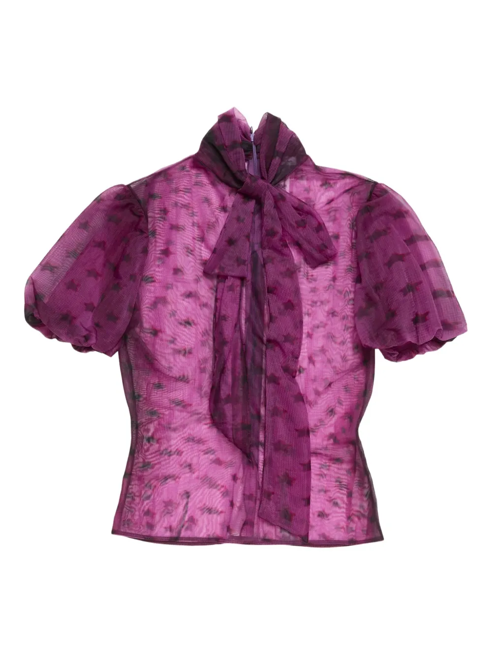 

Топ с пышными рукавами и принтом в виде звезд Acne Studios, фиолетовый