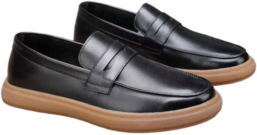 

Мужские слипоны Классические легкие кроссовки из натуральной коровьей кожи Повседневная обувь Mengchengying, черный