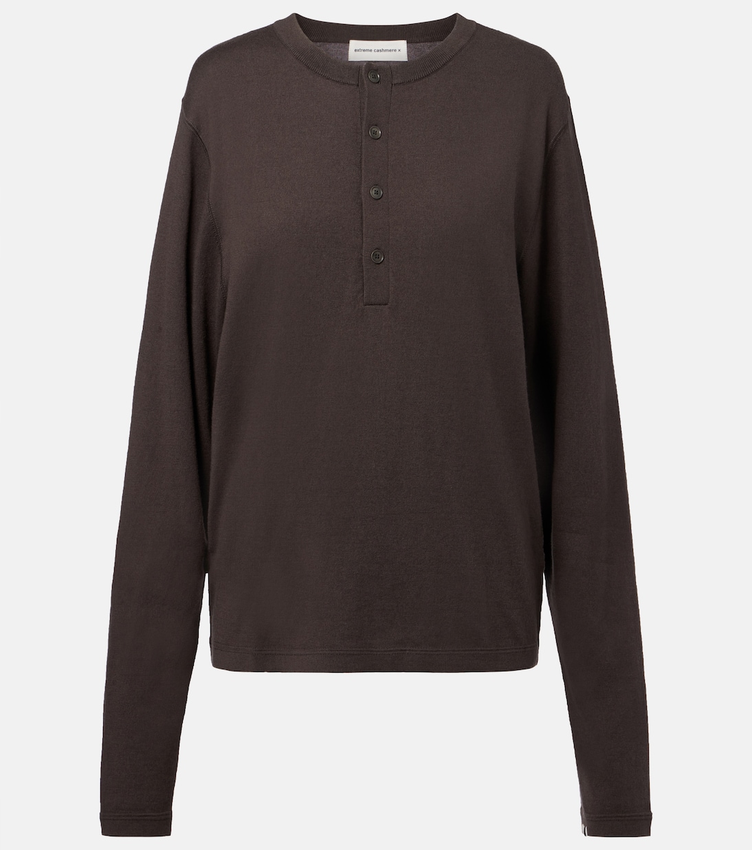 

№370 Хлопковая и кашемировая рубашка Henley Extreme Cashmere, Mud