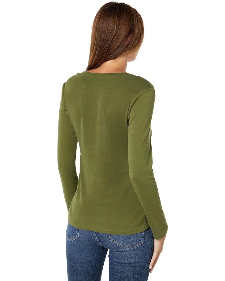 

Футболка U.S. POLO ASSN. L/S V-Neck Rib Knit Tee, цвет Cypress Olive