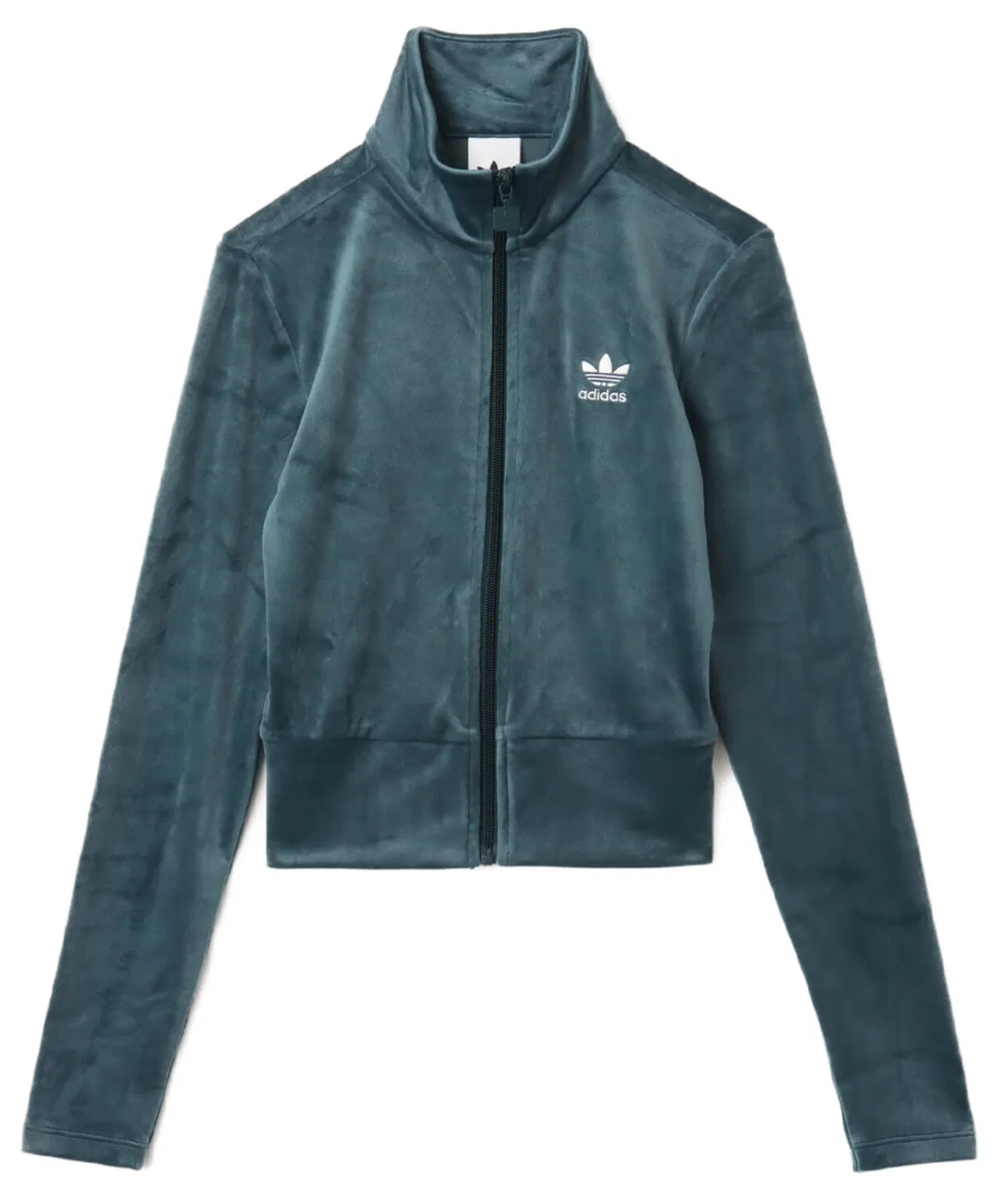 Трек-топ Velvet Fitted Track Top adidas, зеленый
