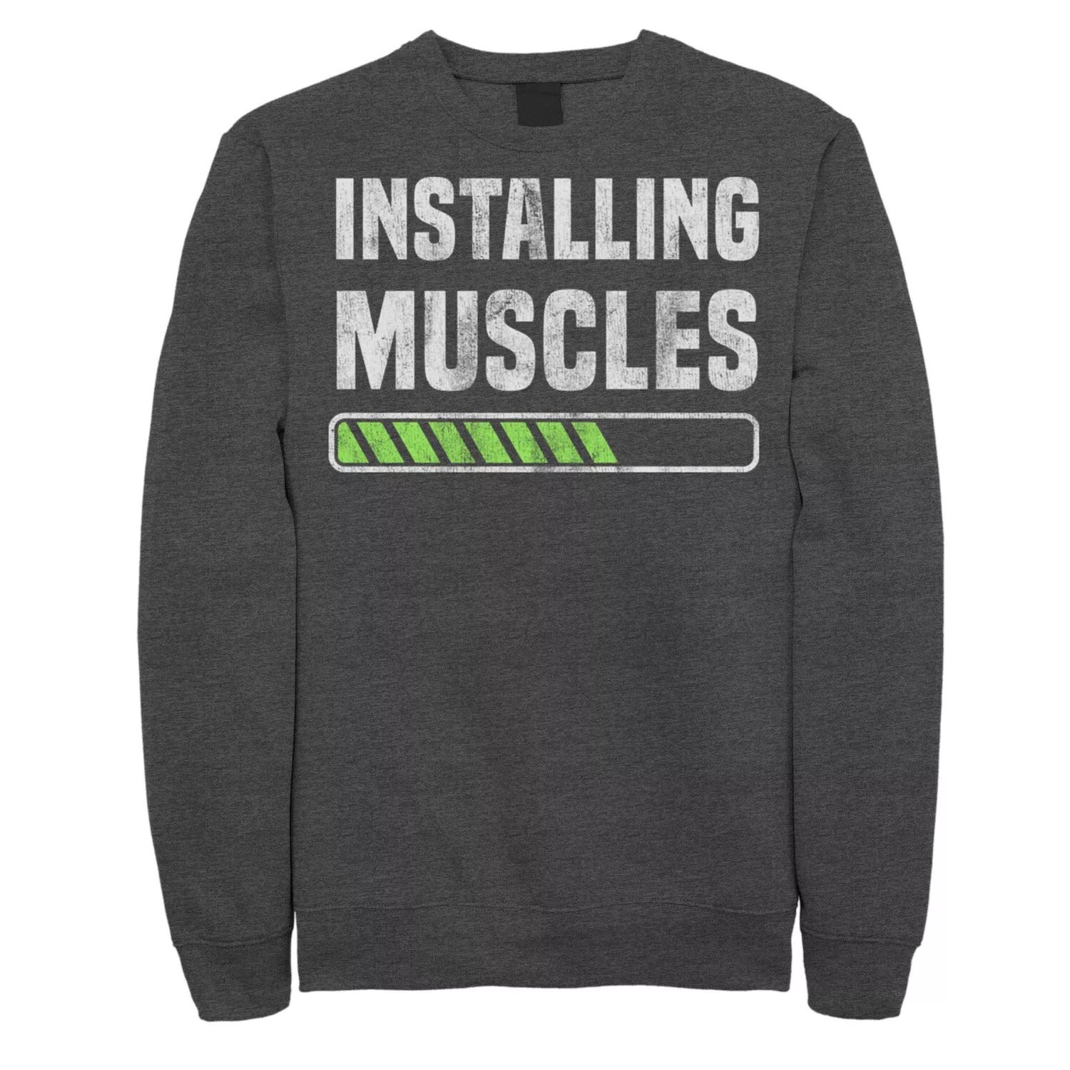 

Мужской флисовый пуловер с графическим рисунком «Installing Muscles Progress Bar» Licensed Character