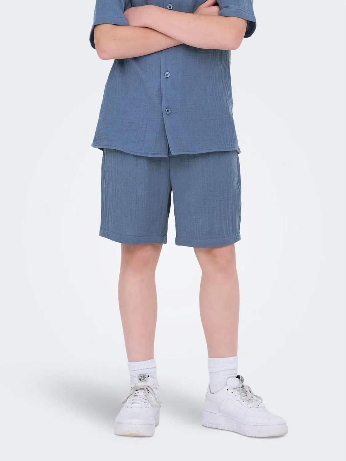 Шорты хлопковые ONLY & SONS Junior, vintage indigo — фото 3