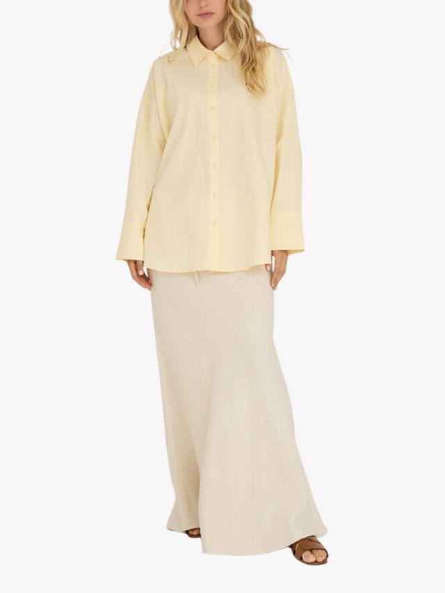 

Магнолия хлопковая рубашка со складками на спине A-VIEW, Light Yellow