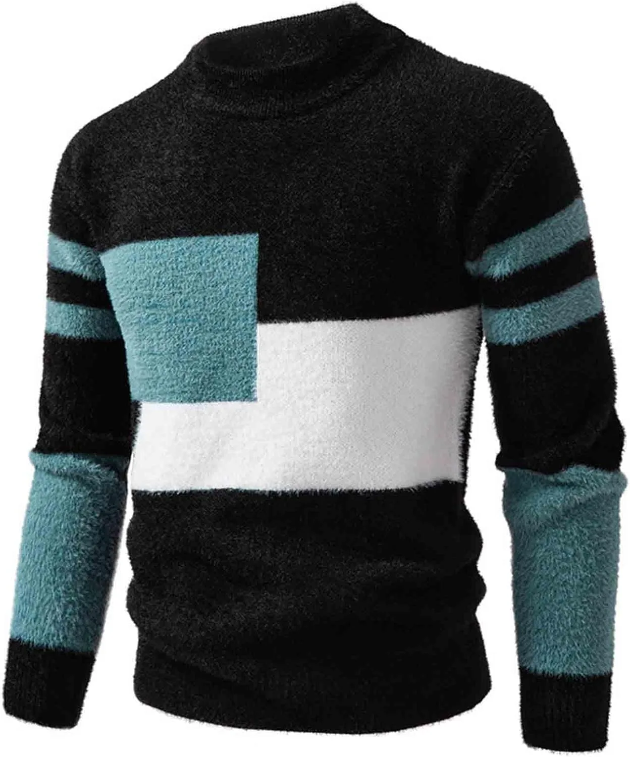 

Мужской свитер Cambkatl с цветными блоками, теплый зимний, с высоким воротником