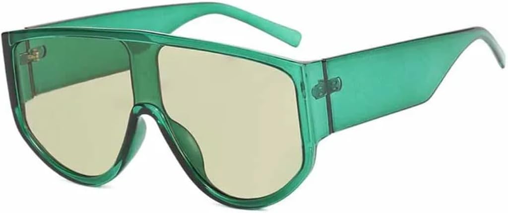 

Крупные популярные солнцезащитные очки для женщин в стиле ретро-панк с прозрачными линзами, мужские солнцезащитные очки с защитой от УФ-излучения UV400, класса люкс VVTWSSW, Green Tea