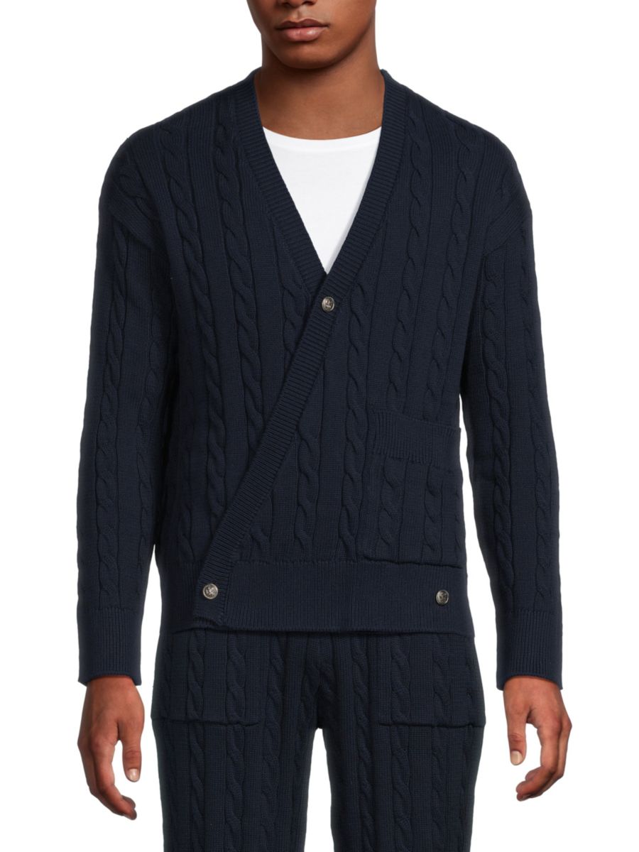 

Асимметричный кардиган Nautica Cableknit Krost, цвет Dark Sapphire