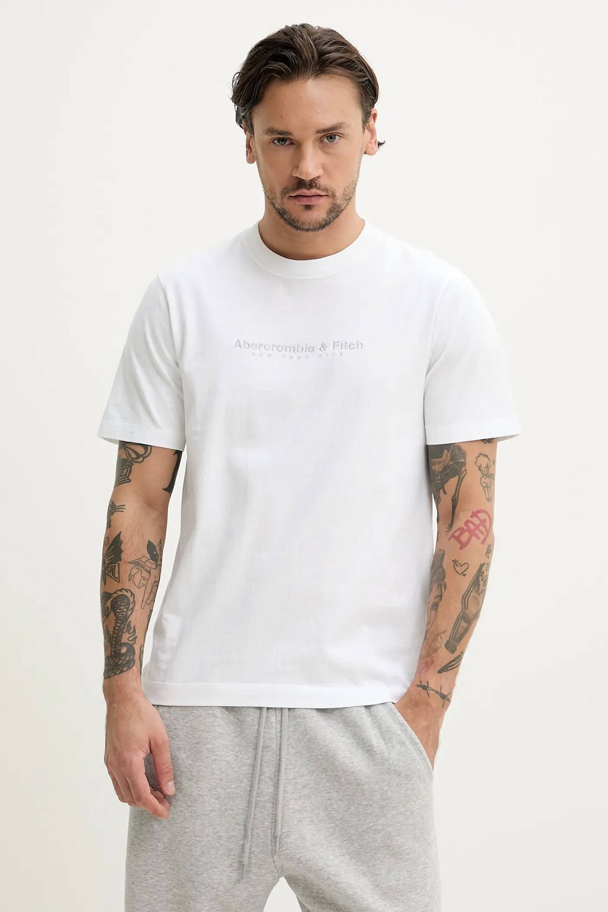 

Футболка из хлопка Abercrombie & Fitch, белый