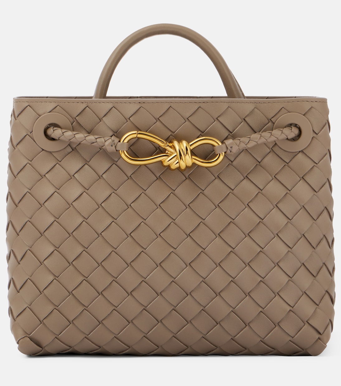 

Andiamo Small Intrecciato кожаная сумка-тоут Bottega Veneta, Limestone-M B-Limest