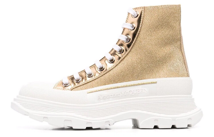 

Ботинки Tread Slick Martin женские высокие золотистые Alexander Mcqueen