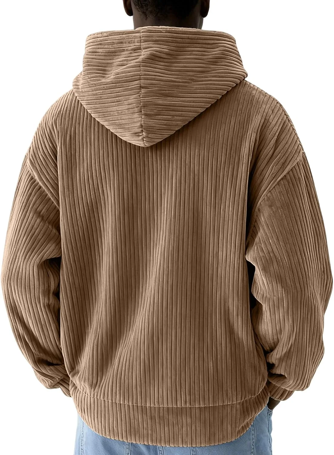 Толстовка с капюшоном мужская oversized из вельвета — фото 2