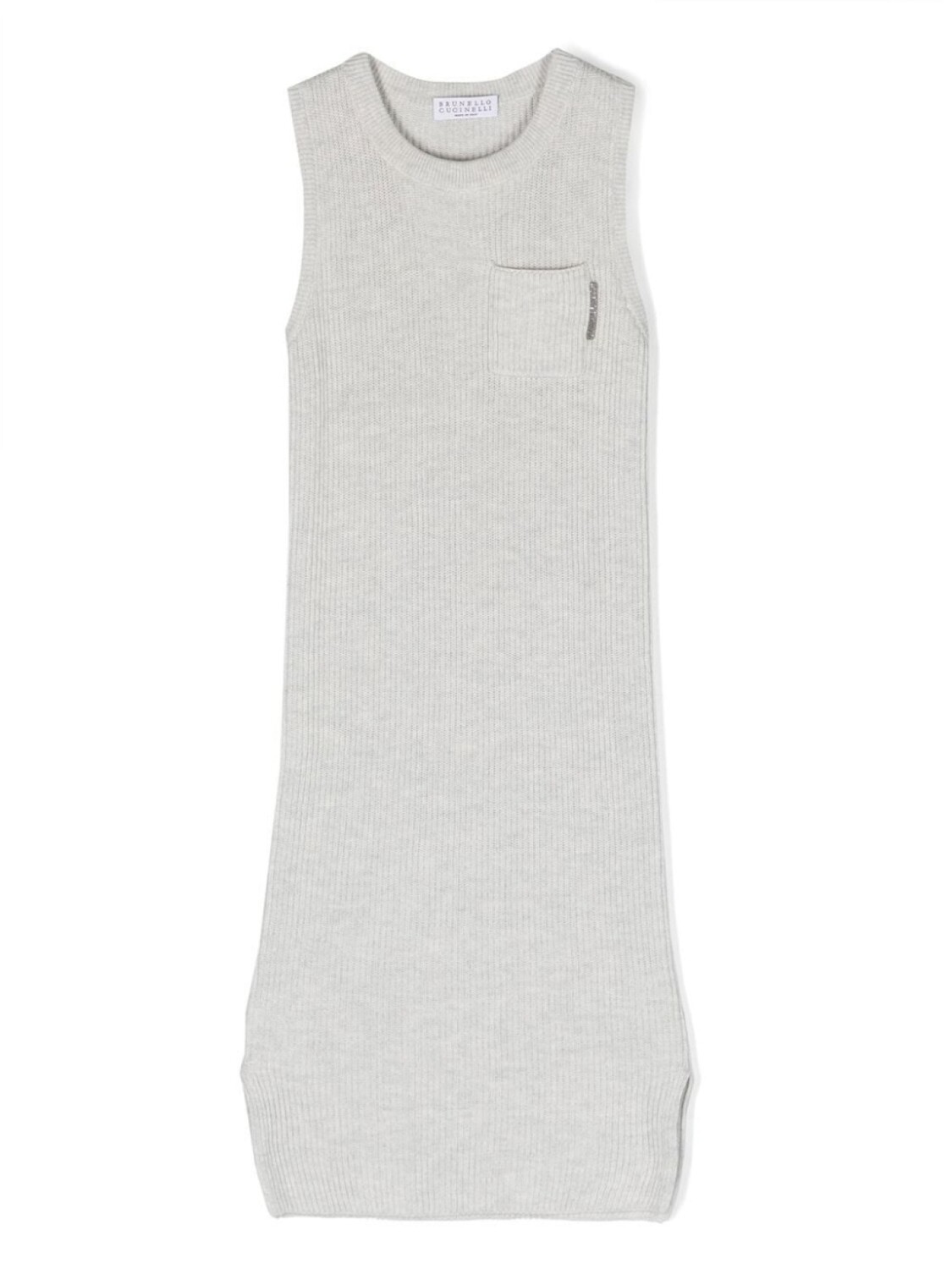 

Brunello Cucinelli Kids English rib-knit cotton dress, серый