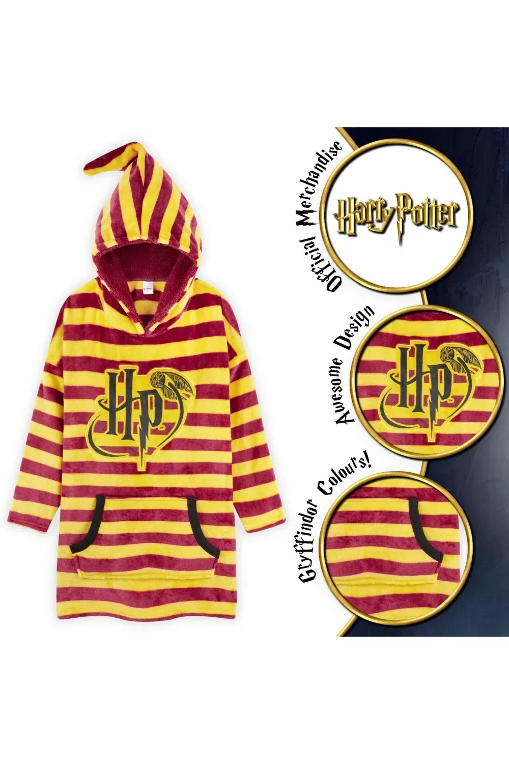 Плед-худи с капюшоном Harry Potter для детей, красный — фото 4