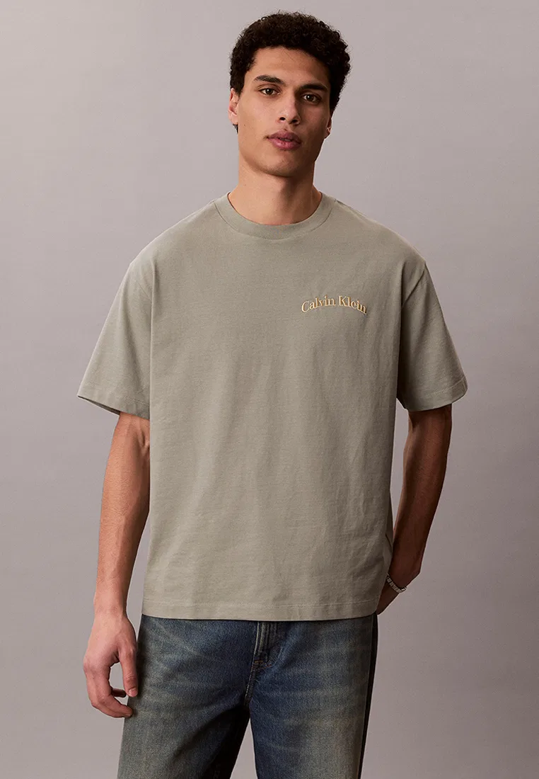 Футболка свободного кроя с принтом, Calvin Klein Jeans, цвет Shadow