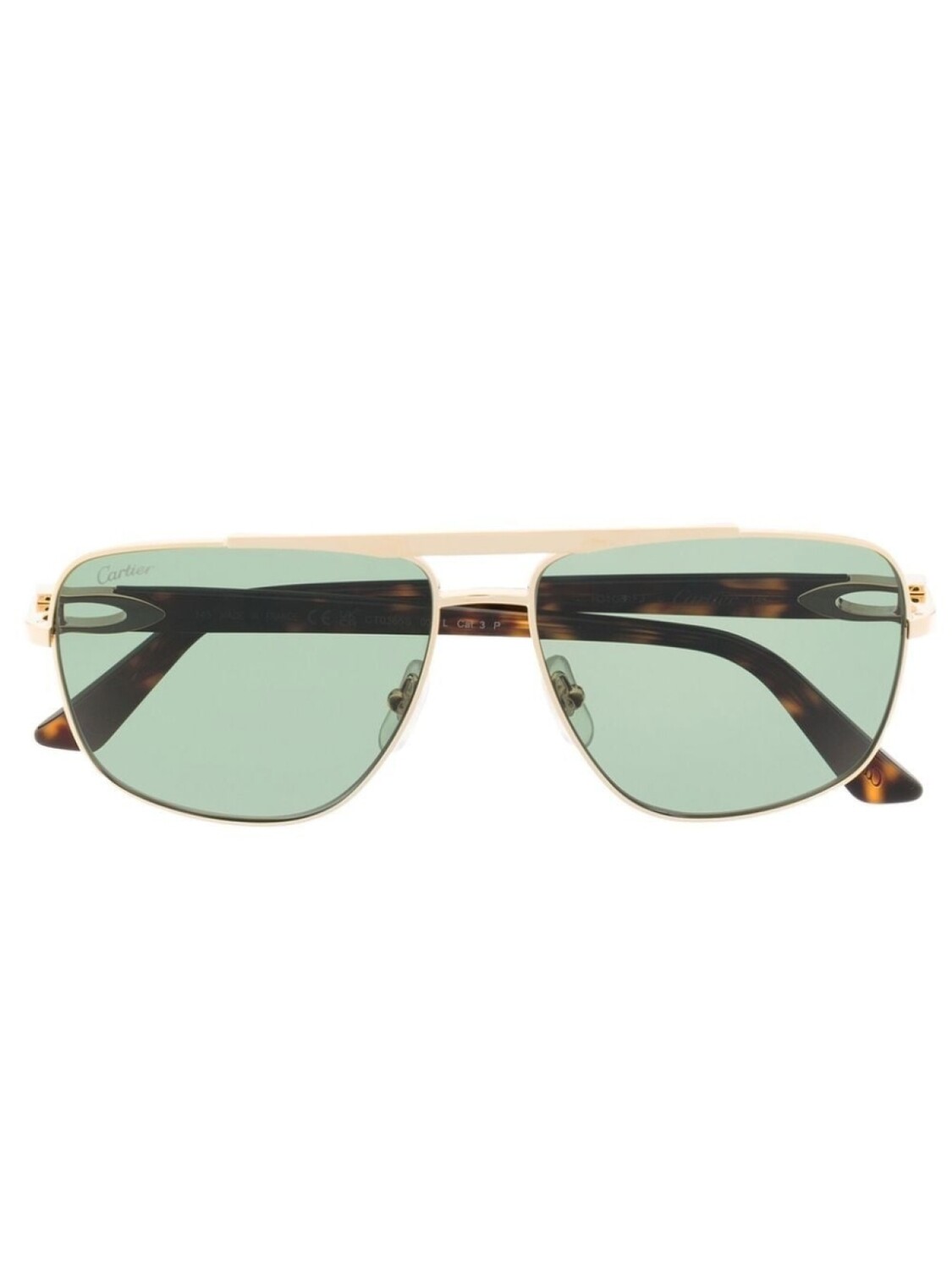 

Солнцезащитные очки-пилоты с затемненными линзами Cartier Eyewear, золотой