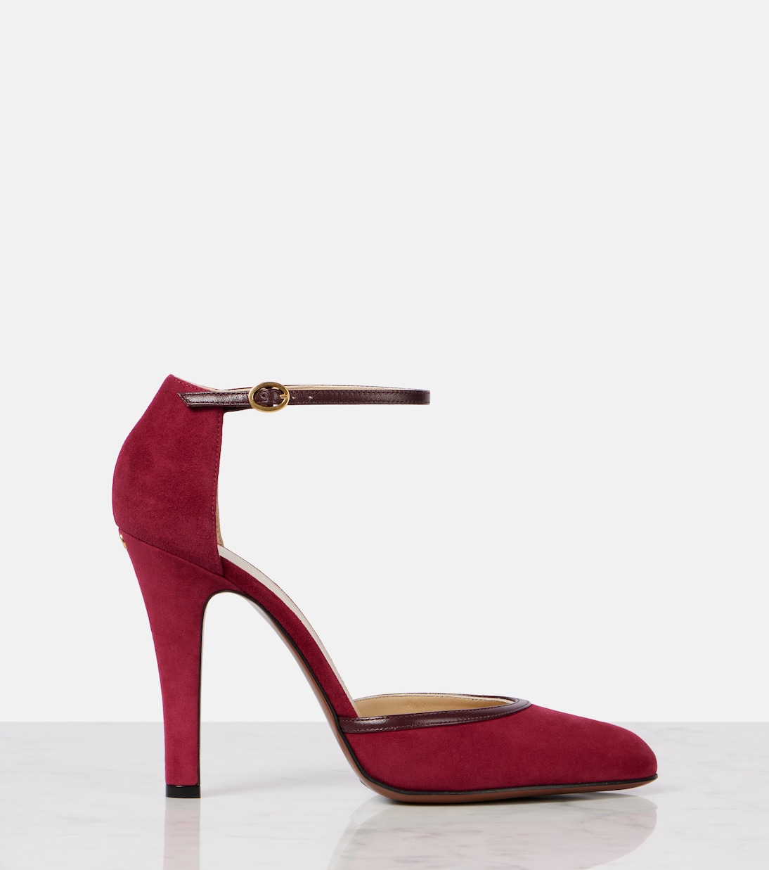 Туфли-лодочки Hi Dolly 105 из замши Valentino Garavani, Dark Garnet — фото 4
