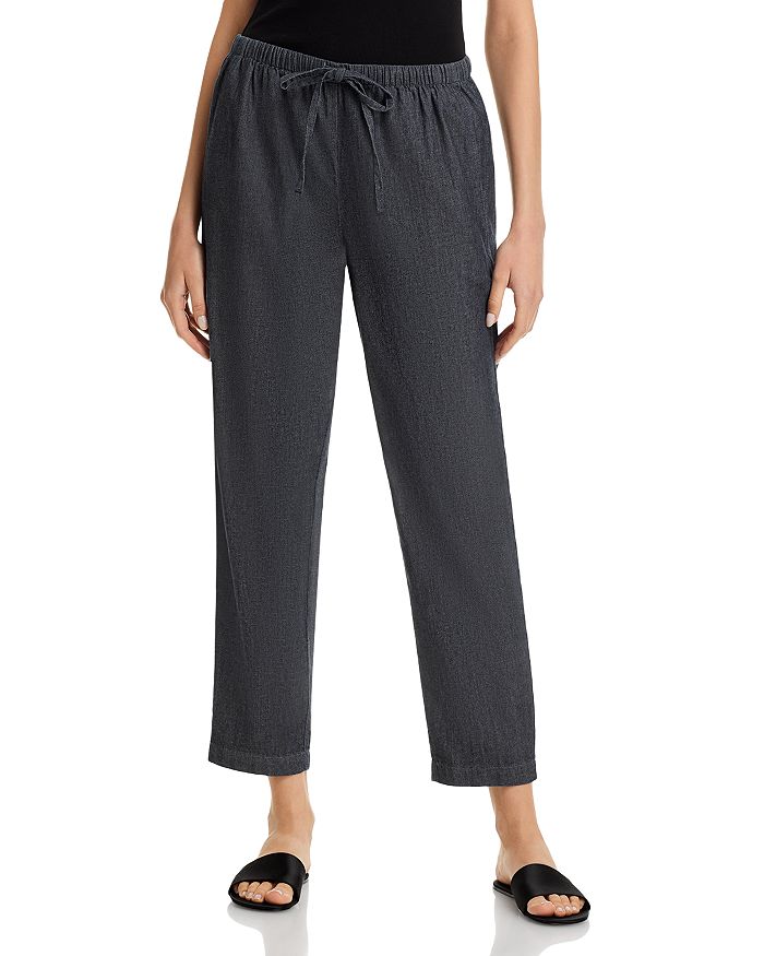 

Брюки с завязками и суженными штанинами Eileen Fisher, синий