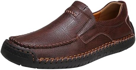 

Мужские дышащие слипоны итальянские водительские туфли из натуральной кожи, ручная работа, повседневная обувь, 3 цвета, размер 39-44 Sfwarmart, темно-коричневый