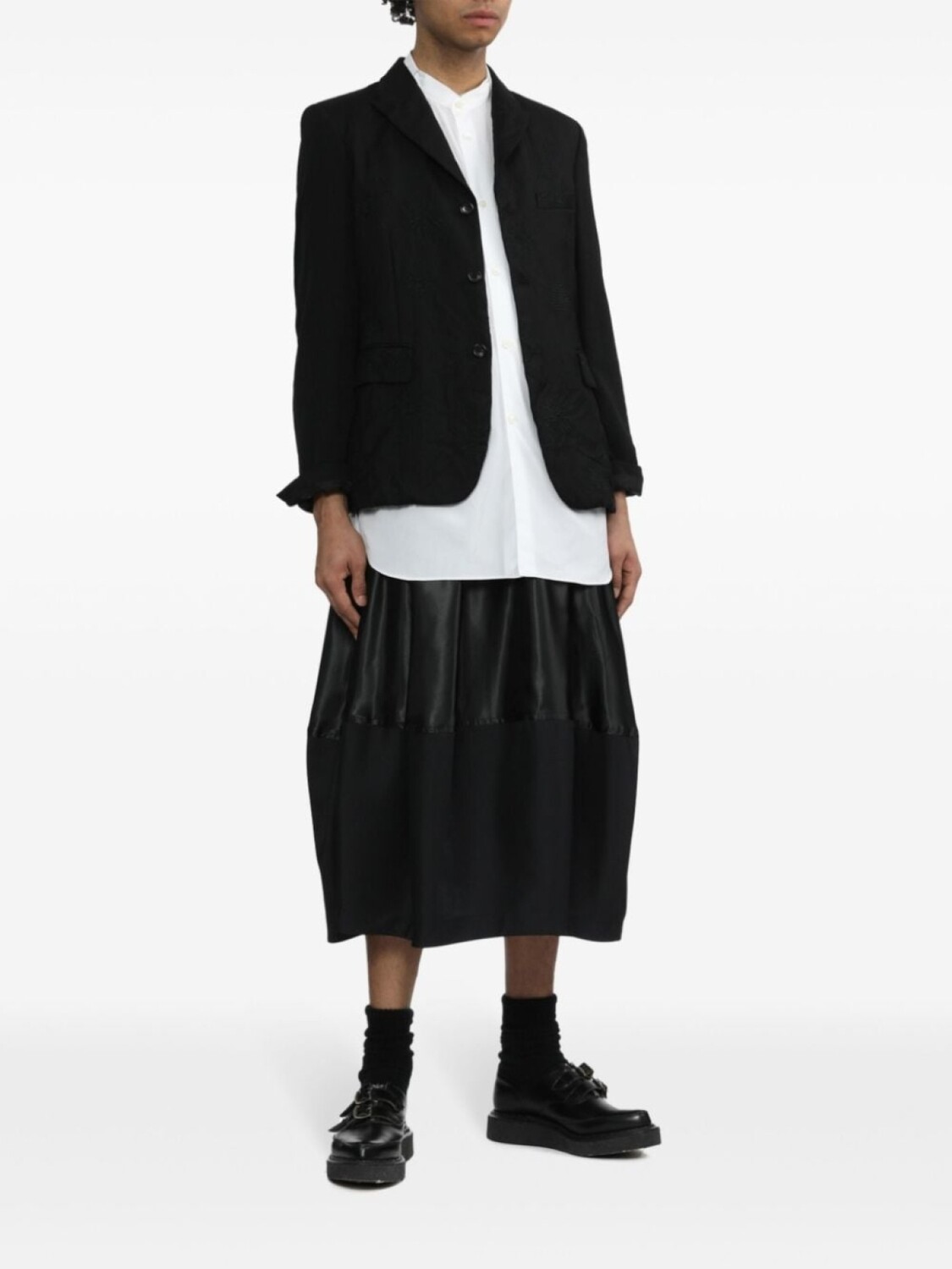 

Black Comme Des Garçons жакет с вышивкой и разрезом сзади, черный