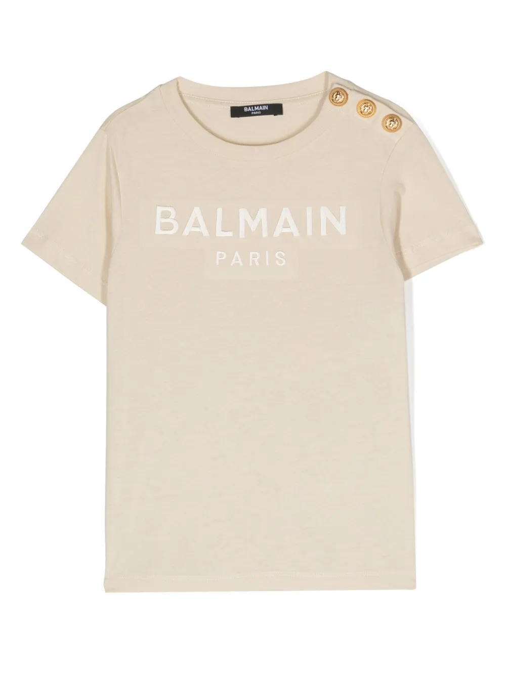 

Футболка с вышитым логотипом Balmain Kids, нейтральный