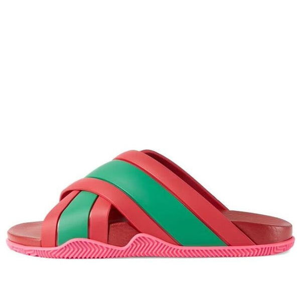 Сандалии web stripe slide sandals 'coral' Gucci, розовый