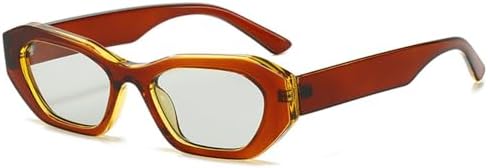 

Солнцезащитные очки неправильной формы 2027 года для женщин, защита от УФ-излучения UV400, ретро-очки для мужчин в стиле панк с градиентным переходом цвета MTZJH, Brown Light Gray