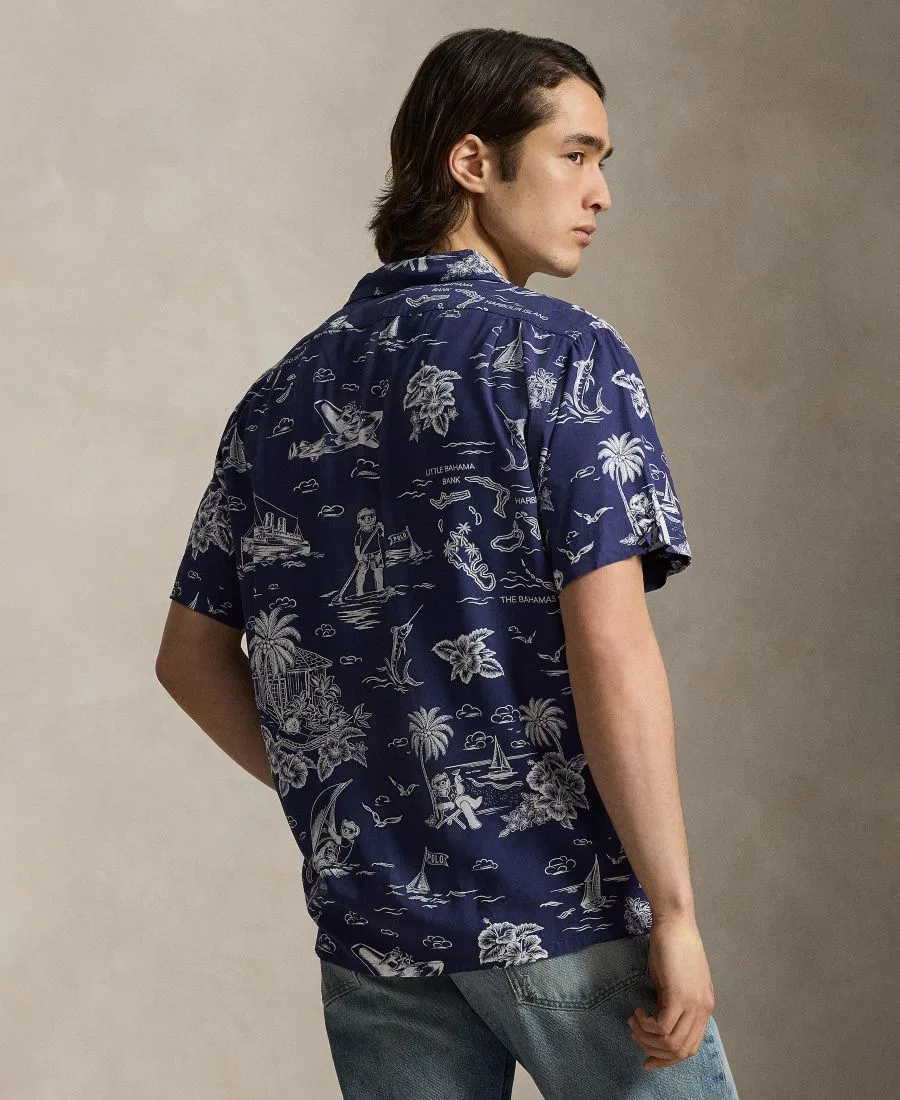 Мужская рубашка для кемпинга с принтом Polo Ralph Lauren, Cruise Navy Nautical — фото 4