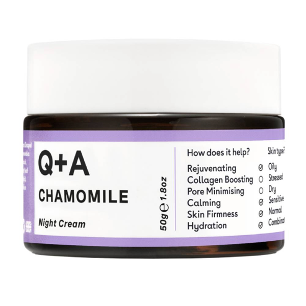 

Успокаивающий ночной крем для лица с ромашкой, 50 г Q+A Chamomile