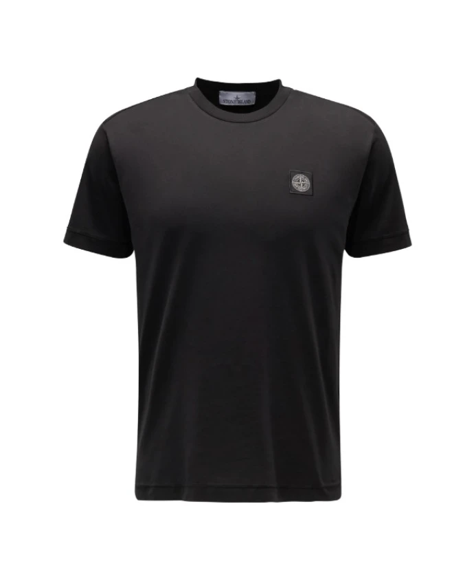 

Черная хлопковая футболка с коротким рукавом Stone Island, черный