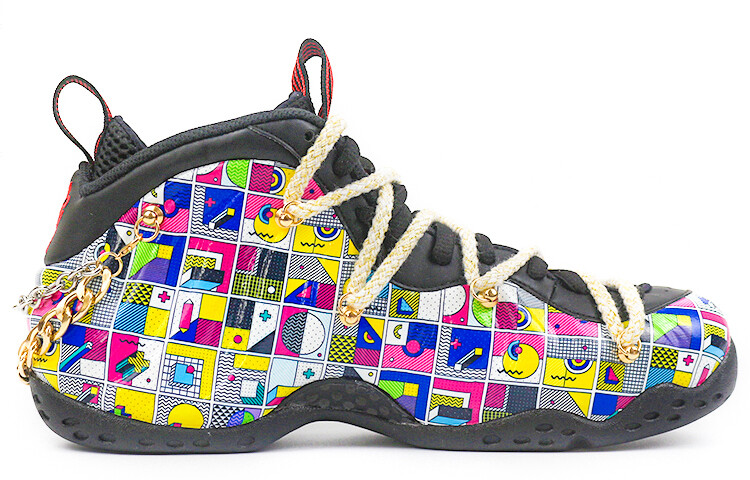 

Кроссовки Nike Foamposite One Vintage Basketball Shoes Men Mid-Top Yellow Blue