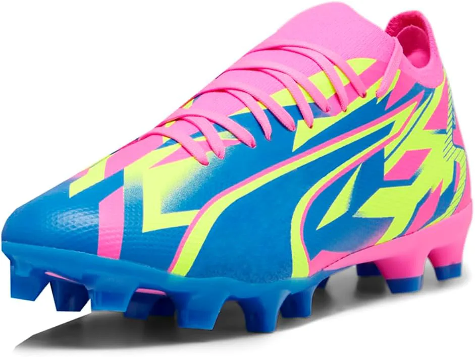 Футбольные бутсы Puma Mens Ultra Match FG, синий/розовый — фото 4