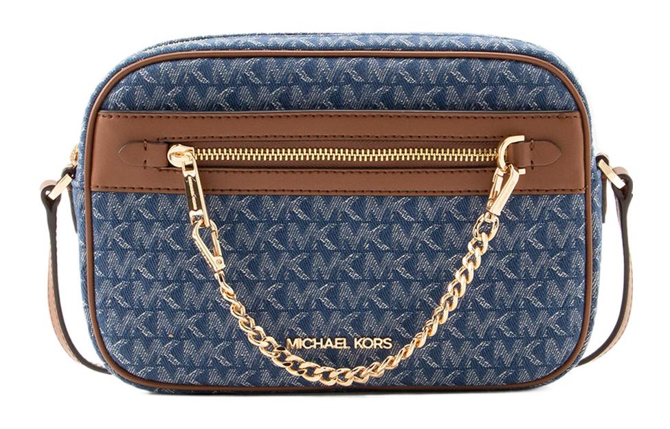 

MICHAEL KORS Дамская синяя хлопковая сумка через плечо для фотоаппарата