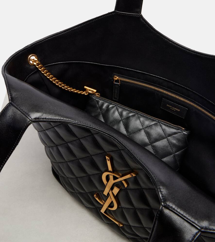 Айкер средняя стеганая кожаная сумка через плечо Saint Laurent, Black — фото 3