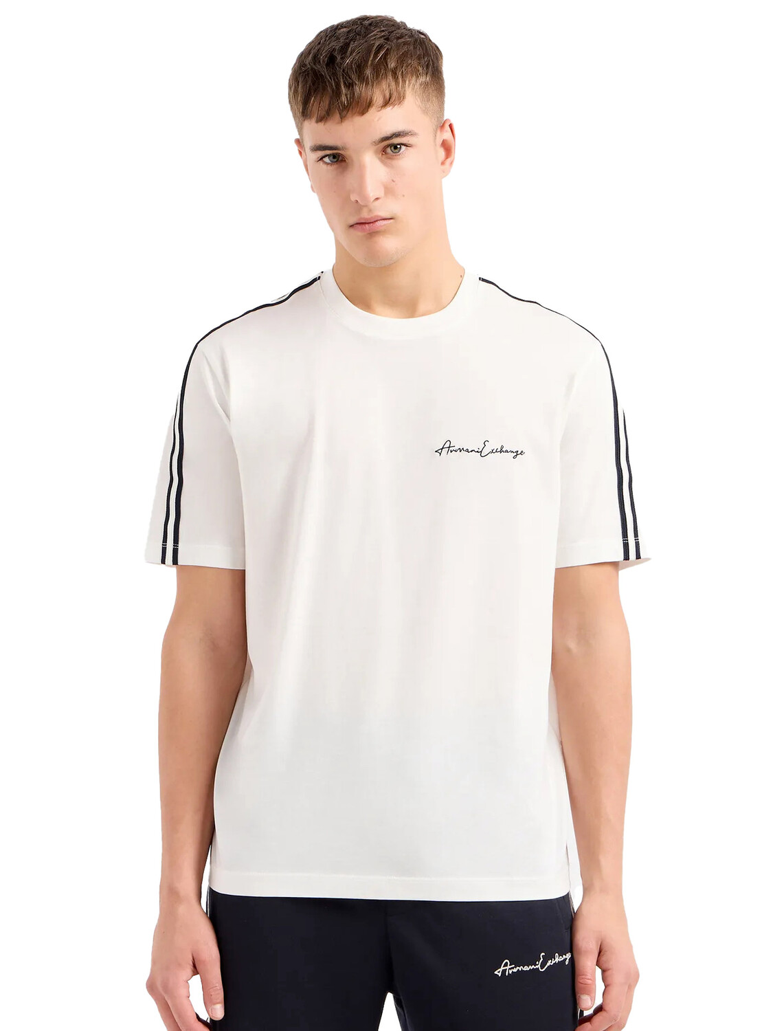 

Футболка armani t-shirt con logo signature Exchange, белый