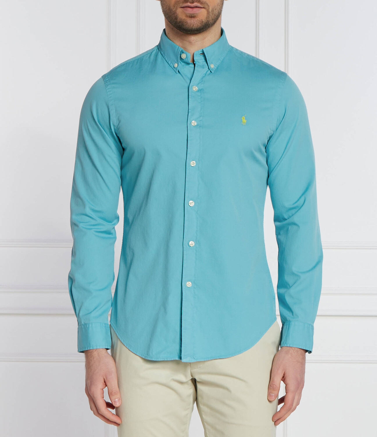 

Рубашка POLO RALPH LAUREN Slim Fit, бирюзовый