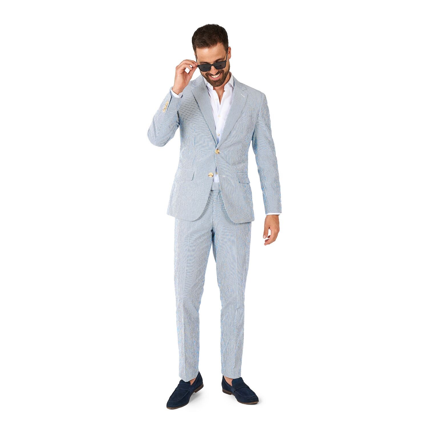 

Мужской костюм Seer Sucker OppoSuits, серый