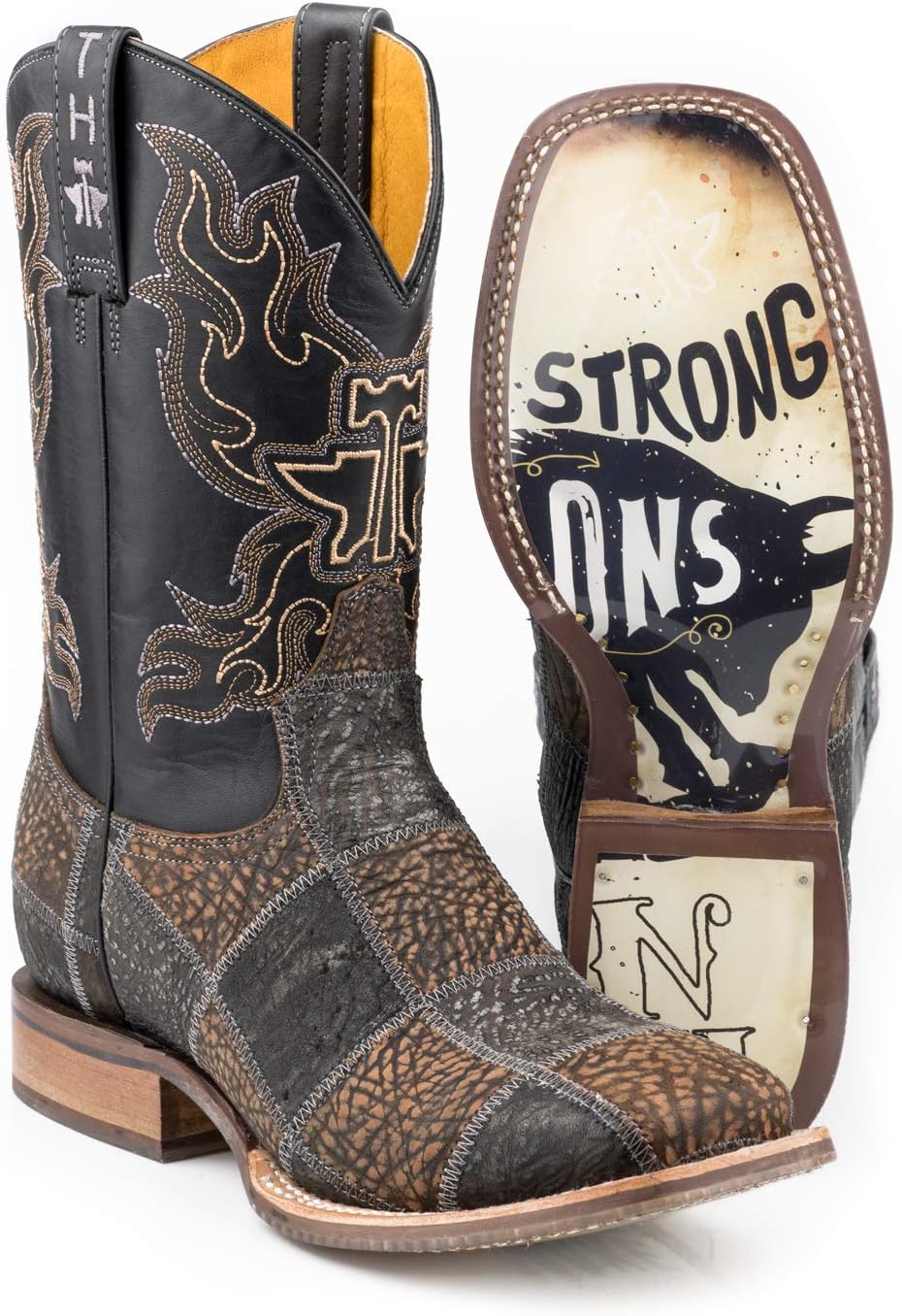 

Мужские ковбойские сапоги Tin Haul черно-коричневые из кожи No BullSht