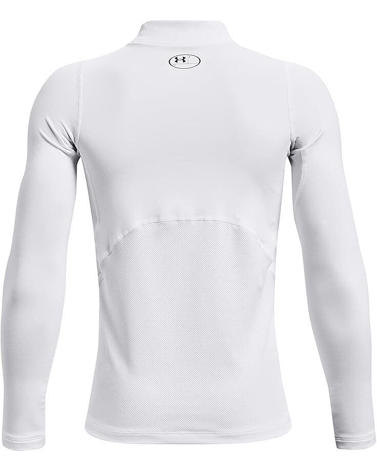 Толстовка Under Armour Kids ColdGear Armour Mock Long Sleeve T-Shirt, белый/черный — фото 2