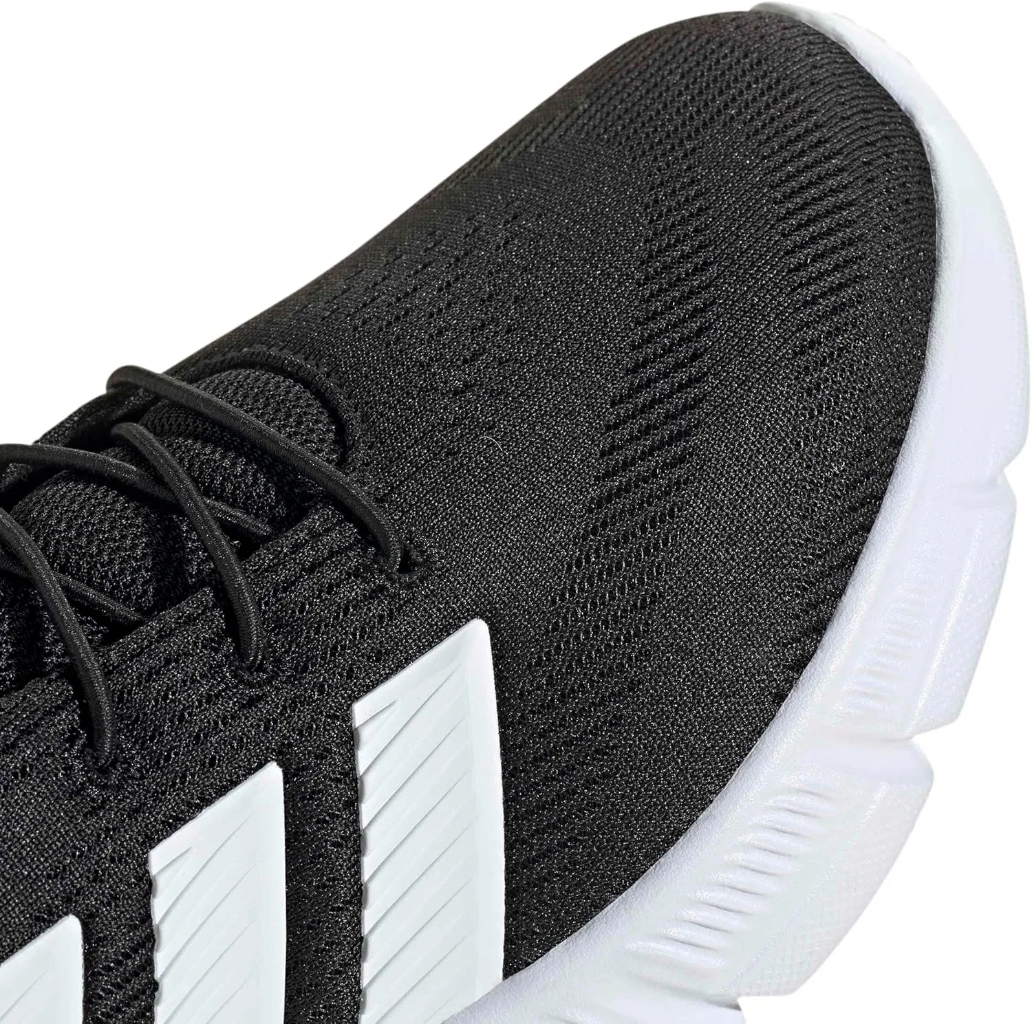 Мужские кроссовки Adidas Cloudfoam Flex на эластичных шнурках, Core Black Ftwr White Carbon — фото 4