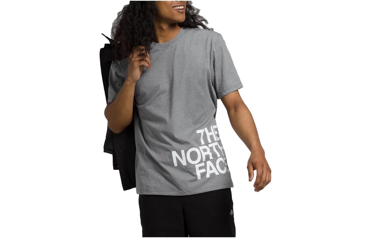 

Футболка мужская средне-серая льняная The North Face, цвет Medium gray linen
