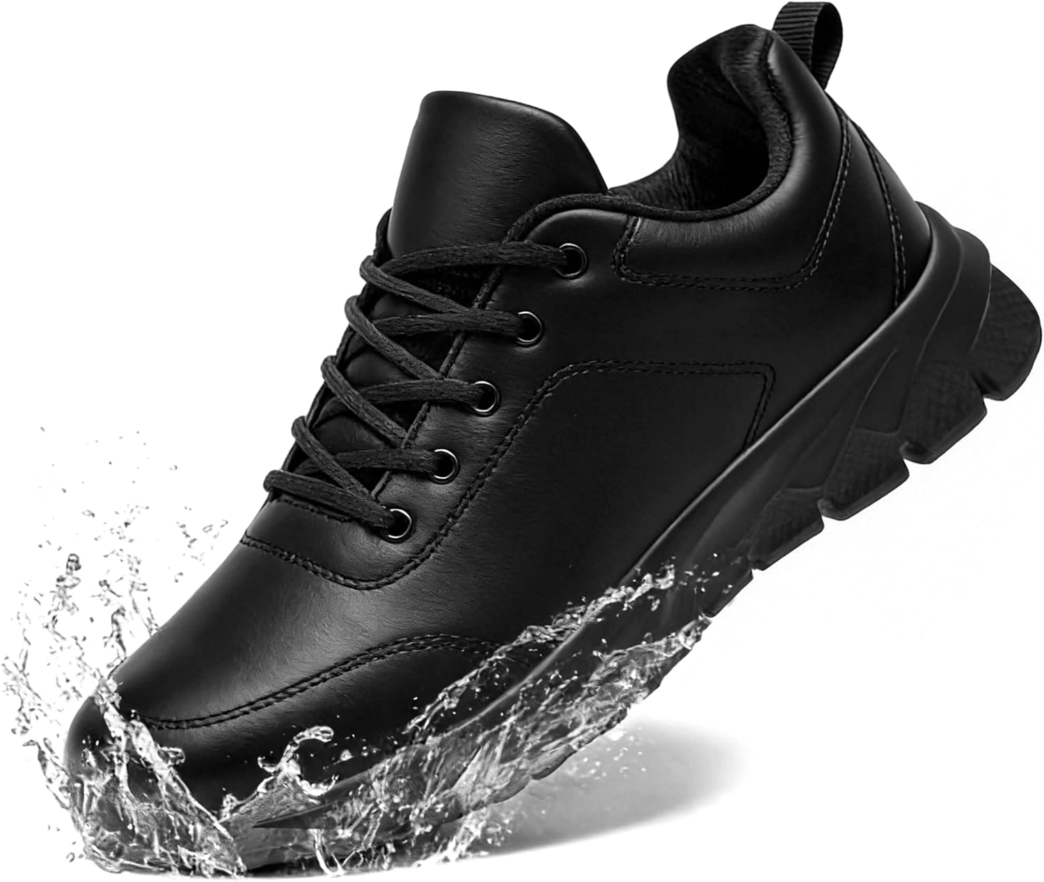 

Мужские туфли с противоскользящей подошвой, водонепроницаемые, маслостойкие, из ПУ-кожи, для работы в ресторанах и на кухне, удобные кроссовки для ходьбы, легкие, стильные, повседневные офисные туфли Ytatsp, черный