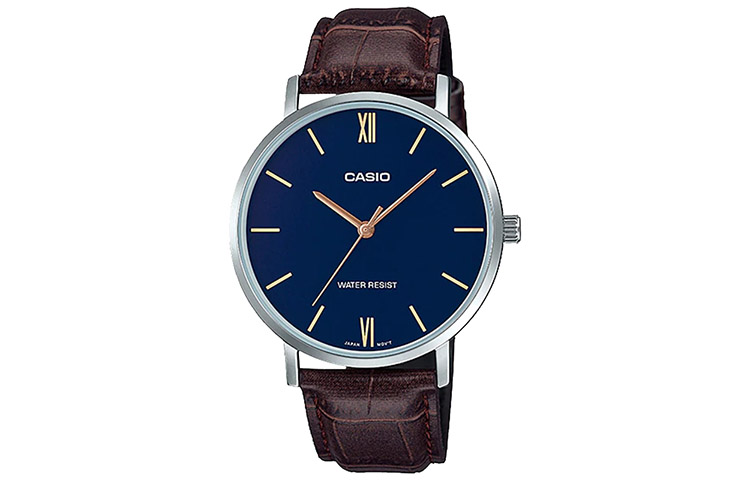

CASIO Мужские часы стандартной серии синего цвета MTP-VT01L-2B