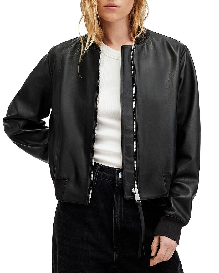 

Кожаный бомбер ALLSAINTS Orten, черный