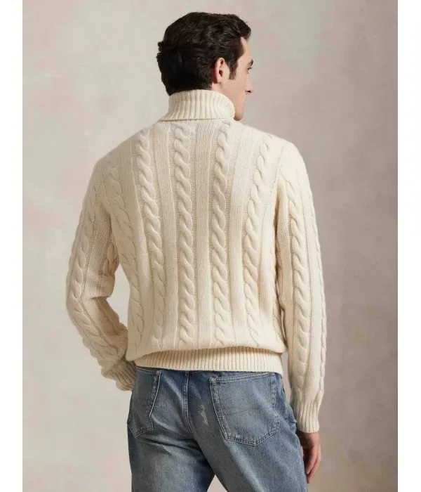 Шерстяная водолазка regular fit Polo Ralph Lauren, кремовый — фото 3