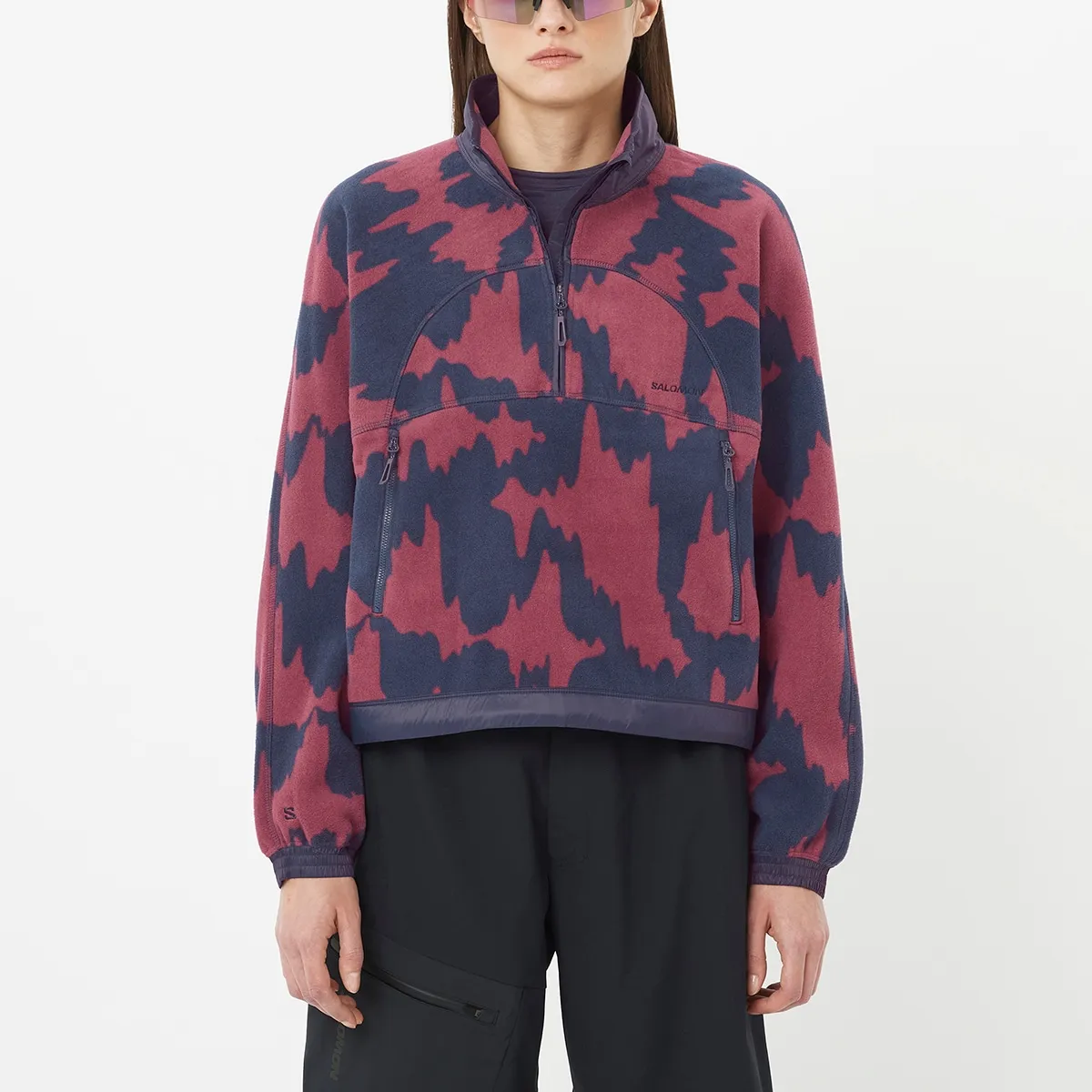 

Женская флисовая куртка CHROMA CROP HZ W с молнией посередине Salomon, темно-серый