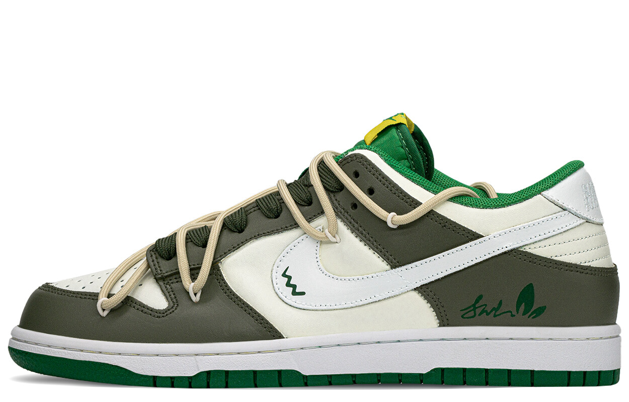 

Кроссовки Nike Dunk Skateboard Shoes Men Low-Top White/Green, Зеленый, Кроссовки Nike Dunk Skateboard Shoes Men Low-Top White/Green